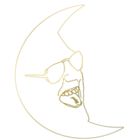 waning crescent moon had react face png