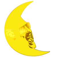 waning crescent moon had react face png