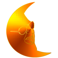 waning crescent moon had react face png