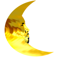 waning crescent moon had react face png