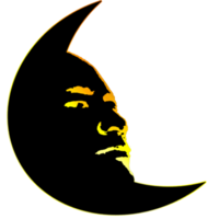 waning crescent moon had react face png