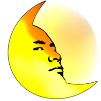 waning crescent moon had react face png