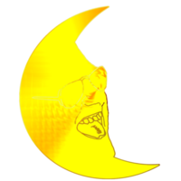 waning crescent moon had react face png