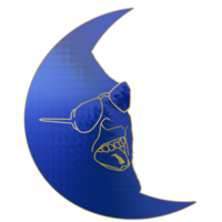 waning crescent moon had react face png