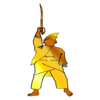 Stand of Malay Nusantara Warrior with hold weapon had blade png