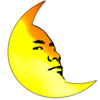 waning crescent moon had react face png