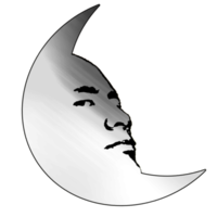 waning crescent moon had react face png