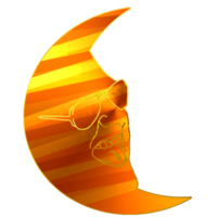 waning crescent moon had react face png