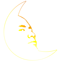 waning crescent moon had react face png