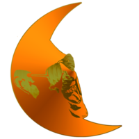 waning crescent moon had react face png