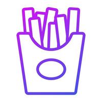 An editable icon of yummy french fries, fried food vector