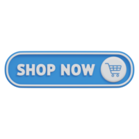 shop now button 3d render, transparent background, click button png