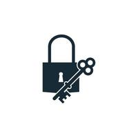 Padlock and Key Icon Design Template Elements vector