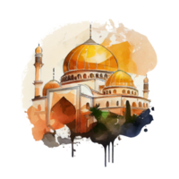 lindo aguarela mesquita ilustração gerar ai png