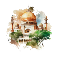 mooi waterverf moskee illustratie genereren ai png