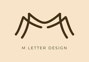 Unique Mono line design of M initial letter vector