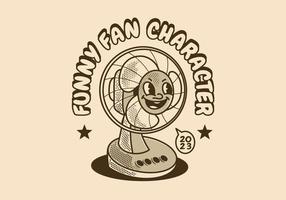 Mascot character design of a table fan vector