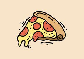 Hand drawing of pizza slice design vector