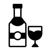 Drink bottle with glass vector design, easy to use icon