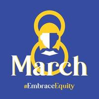 March 8 Embrace Equity is the theme of International Women's Day 2023. Vector illustration