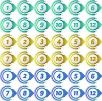 Sequential Arrow Bullet Point vector