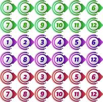 Sequential Arrow Bullet Point vector
