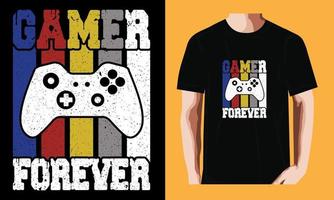 gamer forever t shirt design vector