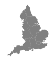 Inglaterra región mapa, gris color png