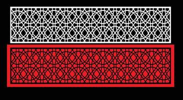 Decorative wall panels set Jali design CNC pattern, laser cutting pattern, router CNCcutting.Jali Laser cut decorative panel set with lace pattern. vector
