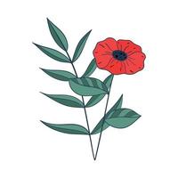 vector ilustración de un brillante amapola flor. remembranza día símbolo. para que no nosotros olvidar letras.