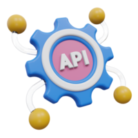 api setting 3d rendering, transparent backgorund, design and development png