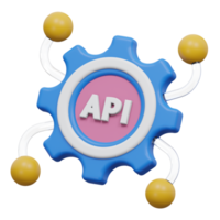 api setting 3d rendering, transparent backgorund, design and development png
