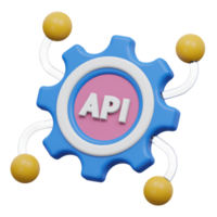 api instelling 3d weergave, transparant achtergrond, ontwerp en ontwikkeling png