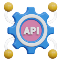 api setting 3d rendering, transparent backgorund, design and development png