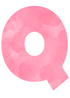 Pink Watercolor Cartoon English Alphabet, Letter Q For Kids And Education png