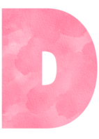 rosa vattenfärg tecknad serie engelsk alfabet, brev d för barn och utbildning png