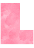 rosa vattenfärg tecknad serie engelsk alfabet, brev l för barn och utbildning png