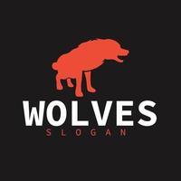 Wolf silhouette logo concept. Howling predator sign vector