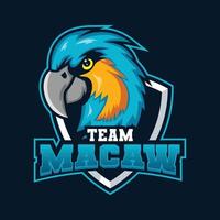 Macaw esports gaming logo vector design