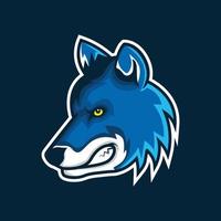 angry wolf face vector mascot logo