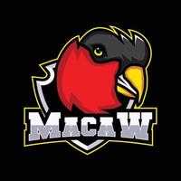 Macaw esports gaming logo vector design