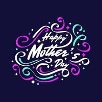 Happy Mother's Day Lettering with Colorful Doodle Style. Can be Used for Greeting Card, Poster, Banner, or T Shirt Design vector