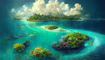 Beauty limestone rock in the adaman sea, thailand. photo