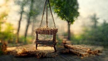 Hammock on the beach and sea. photo