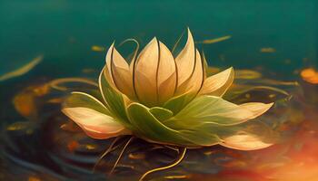 Star lotus flower in the pond. photo