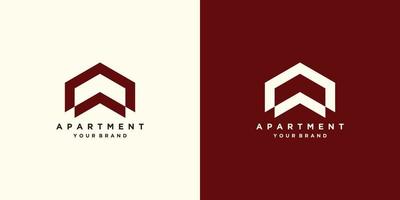 Apartment with modern creative logo design vector