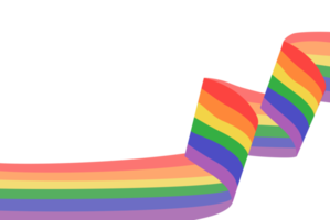 LGBT rainbow flag. Hand drawn Pride month symbol. Poster, banner template with copy space for text. PNG image isolated on transparent background