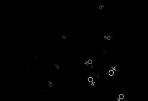 Dark black vector template with man, woman symbols.