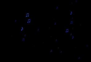 Dark BLUE vector pattern with music elements.
