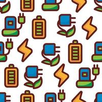 Ecology seamless pattern with small eco icons. Vector background illustration.